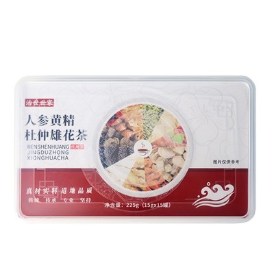 治世世家人参黄精杜仲雄花养生十宝茶小罐花草茶厂家批发一件代发 1盒图5