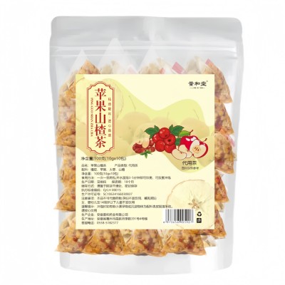 苹果山楂茶代用茶10克10包独立三角包红枣橘皮山楂苹果组合茶 1袋图5