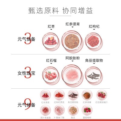 红参阿胶气血饮人参角豆枸杞口服液血肽胶原蛋白饮品工厂现货批发 1盒图3