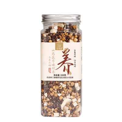 三蒸三晒山药茯苓味舒茶源头厂家 手工粮食熟茶罐装330g现货批发 2罐图5