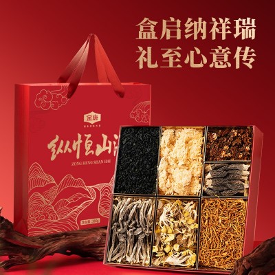 金唐纵恒山海380g 羊肚菌 鹿茸菇 组合干货礼盒图3