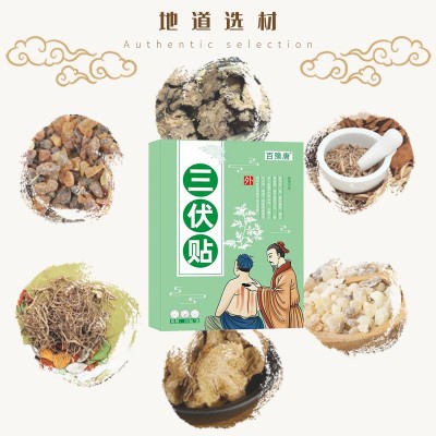 现货批发三伏贴艾草温灸贴穴位贴三伏天黑膏贴艾灸膏药家用三伏贴图4