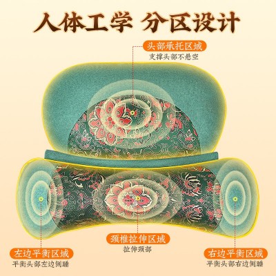 家用可拆卸艾草连体颈椎枕加热圆形枕头厂家批发温灸枕艾灸图3