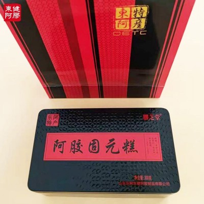 胶芝堂阿胶固元糕 东阿即食阿胶固元糕 驴皮阿胶300克铁盒装 1件图3