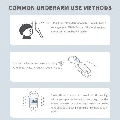 跨境外贸出口英文现货额温耳温枪手持式红外非接触快速测温体温计 2个图2
