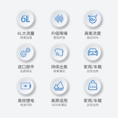 家用便携式制氧机车载6升大流量吸氧迷你充电制氧机高氧高原适用图3