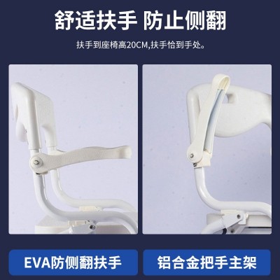 跨境坐便椅可折叠带桶老年人卫生间蹲厕淋浴洗澡室内大吸盘坐便椅 1个图3