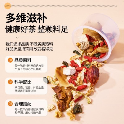 遗方堂菊苣栀子荷叶茶百合葛根正品青钱柳桑叶花茶小罐花草茶 1盒图2