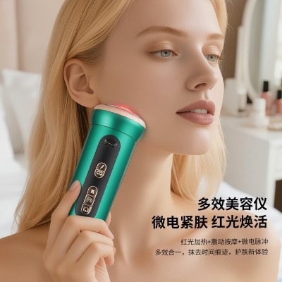 跨境ems微电流电动拔罐器刮痧仪脉冲按摩震动红光加热电动刮痧仪 1个图3