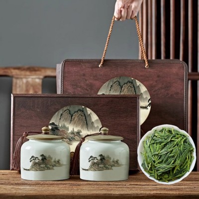 龙井绿茶高档茶叶礼盒装送礼批发新茶明前龙井绿茶春茶散装茶叶批 1盒图2