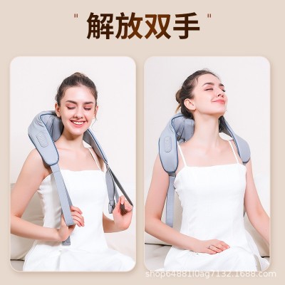 颈椎按摩器斜方肌按摩仪按压揉捏机械式疏通肌肉按摩便携充电披肩图2