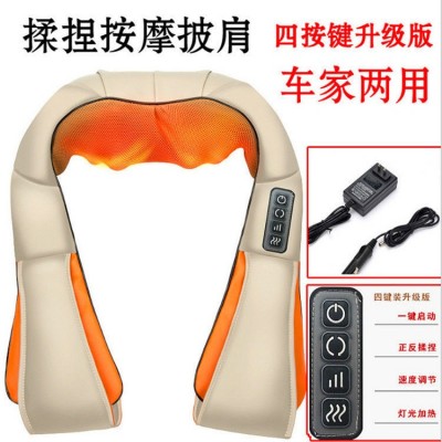跨境wish亚马逊护颈肩仪全身肩颈按摩器揉捏颈椎热敷按摩披肩肩背 5个图2