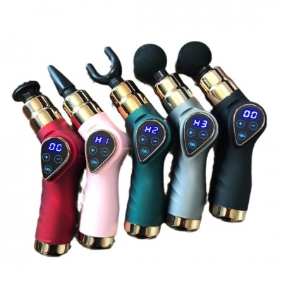 筋膜枪跨境便携电动折叠按摩肌肉放松迷你液晶触屏USB变速按摩枪图5