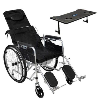 轮椅 全躺 半躺轮椅升级款折叠轮椅可平躺轻便带坐便老人轮椅跨境图5