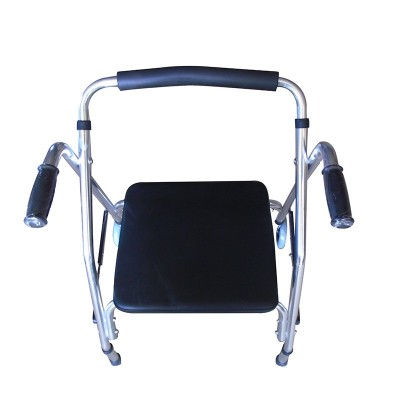 站立架不锈钢老年助行器 老人用可折叠助行器可调节轮助行器图2