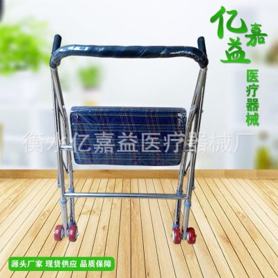 站立架不锈钢老年助行器 老人用可折叠助行器可调节轮助行器图4