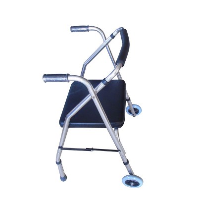 站立架不锈钢老年助行器 老人用可折叠助行器可调节轮助行器图5