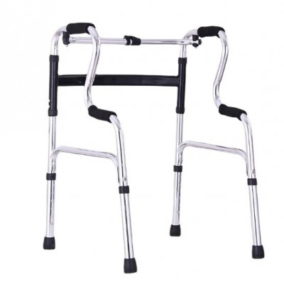 老年铝合金助行器助步器步行器可调节高度老人折叠学步车四脚拐杖图2