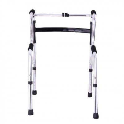 老年铝合金助行器助步器步行器可调节高度老人折叠学步车四脚拐杖图3