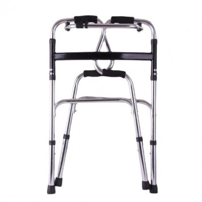 老年铝合金助行器助步器步行器可调节高度老人折叠学步车四脚拐杖图5