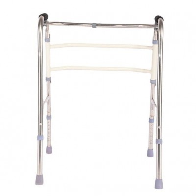 厂家批发不锈钢老人折叠带轮带坐助行器助步器量大从优图4