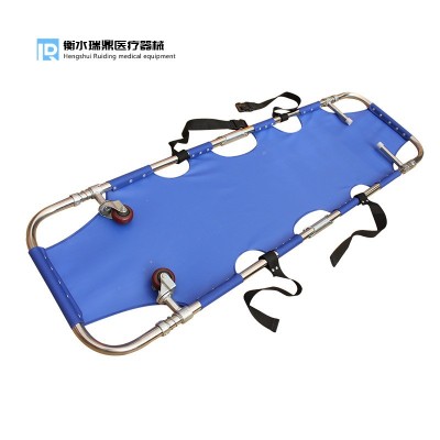 救护车救援用多功能两折担架 折叠式带轮急救担架 大量供应图3