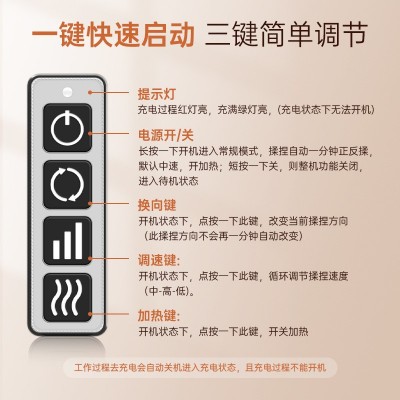 颈肩背按摩器多功能颈椎按摩披肩新款家用车载加热揉捏充电按摩仪图2