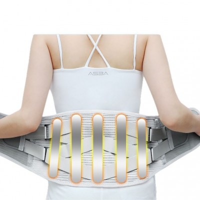 灰色加宽钢板医护腰用可拆卸自发热保暖仿生钢板可拆护腰带腰托图5