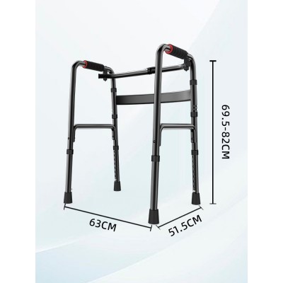 铝合金升级黑色助行器八档调节可调节老人腿脚不便人群学步助行器图5