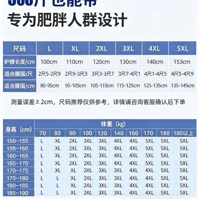 厂家批发新款7根钢板支撑护腰带胖子加大透气专用腰托图4
