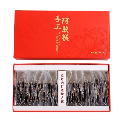 山东批发驴皮阿胶私人铜锅现熬可订手工阿胶糕礼盒500g图5